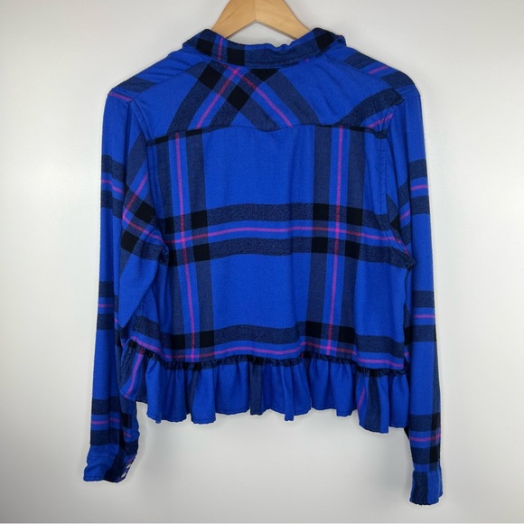 BDG Cropped Plaid Ruffle Flannel - Picture 7 of 9
